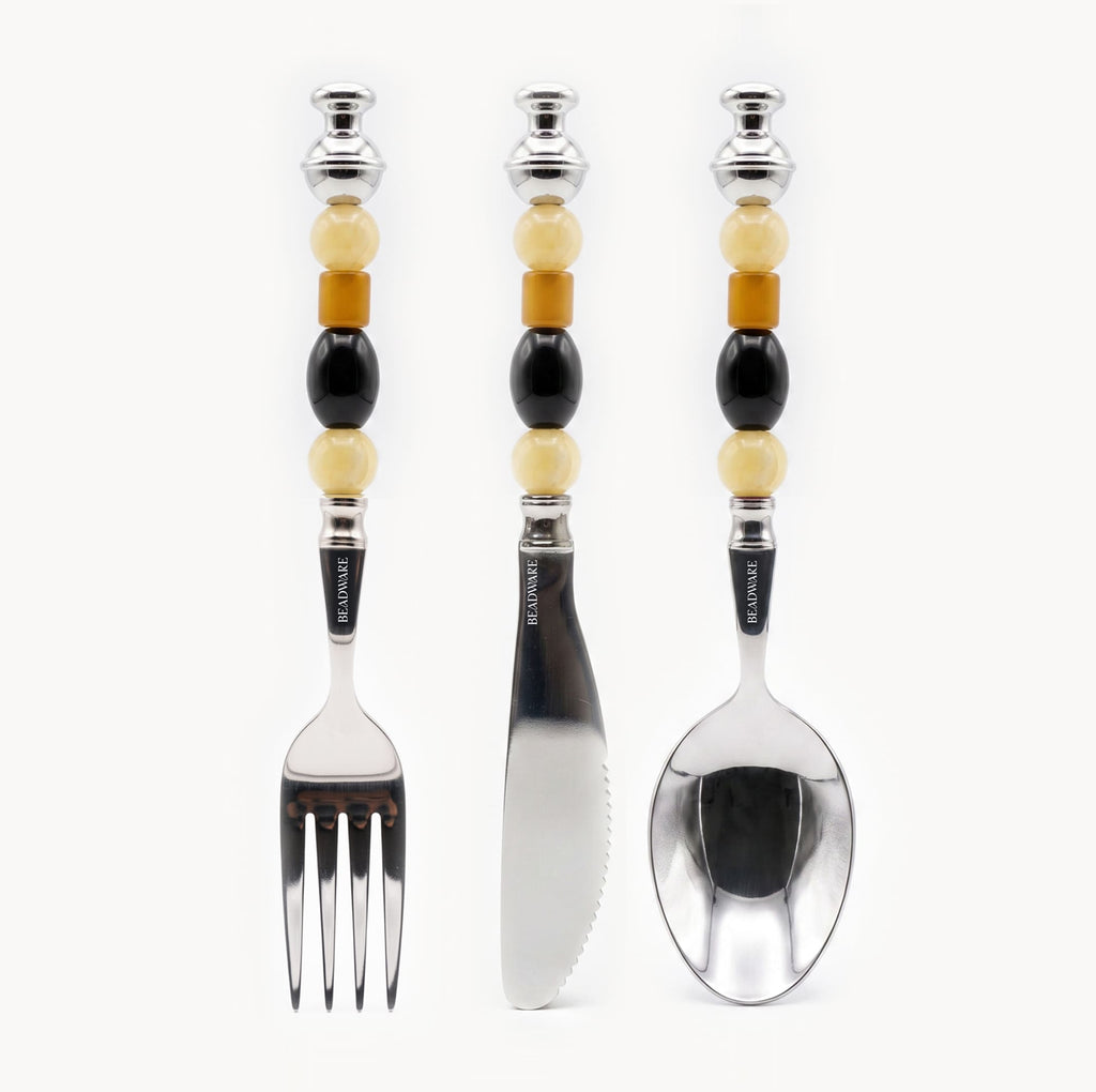 Aurelia Onyx 3-Piece Natural Stone Flatware Set - Beadware Studio