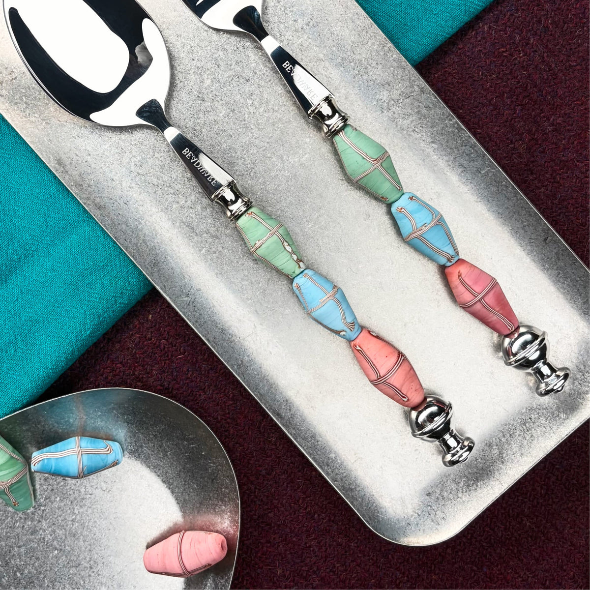 Celeste Art Glass Flatware Set - Beadware Studio