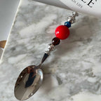 Cherry Cola Beaded Spoon Fork Set - Beadware Studio