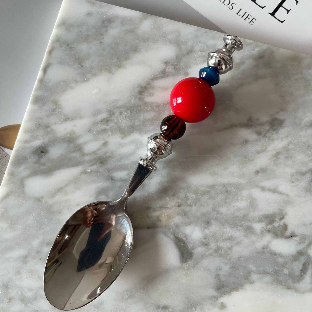 Cherry Cola Beaded Spoon Fork Set - Beadware Studio