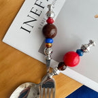 Cherry Cola Beaded Spoon Fork Set - Beadware Studio