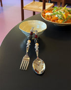 Cherry Noir Beaded Flatware Set - Beadware Studio