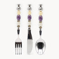 Colette Amethyst - 3 Piece Natural Stone Flatware Set - Beadware Studio