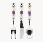 Colette Amethyst - 3 Piece Natural Stone Flatware Set - Beadware Studio