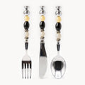 Colette Noir - 3 Piece Natural Stone Flatware Set - Beadware Studio