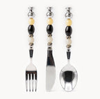 Colette Noir - 3 Piece Natural Stone Flatware Set - Beadware Studio