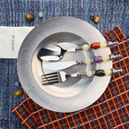 Colette Vermilion - 3 Piece Natural Stone Flatware Set - Beadware Studio