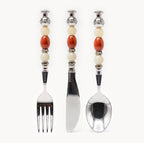 Colette Vermilion - 3 Piece Natural Stone Flatware Set - Beadware Studio