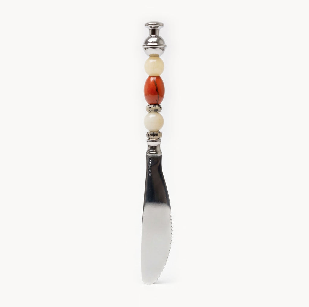 Colette Vermilion - 3 Piece Natural Stone Flatware Set - Beadware Studio
