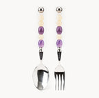 Elara Amethyst - 2 Piece Natural Stone Flatware Set - Beadware Studio