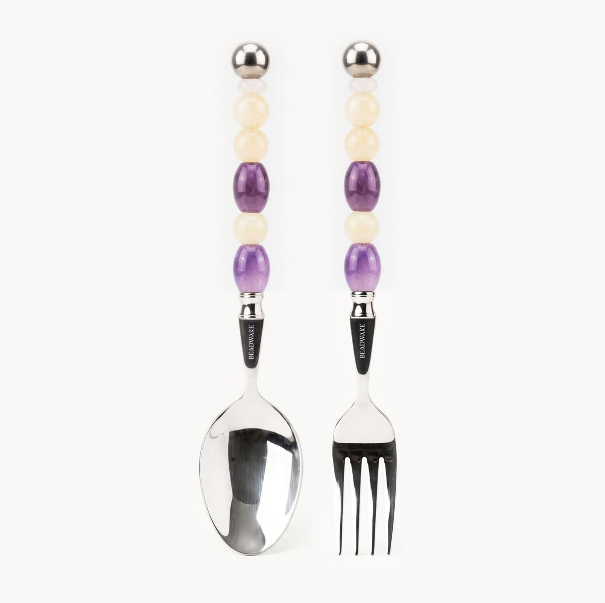Elara Amethyst - 2 Piece Natural Stone Flatware Set - Beadware Studio