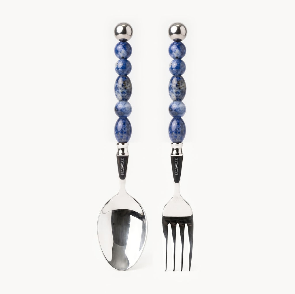 Elara Azure - 2 Piece Natural Stone Flatware Set - Beadware Studio