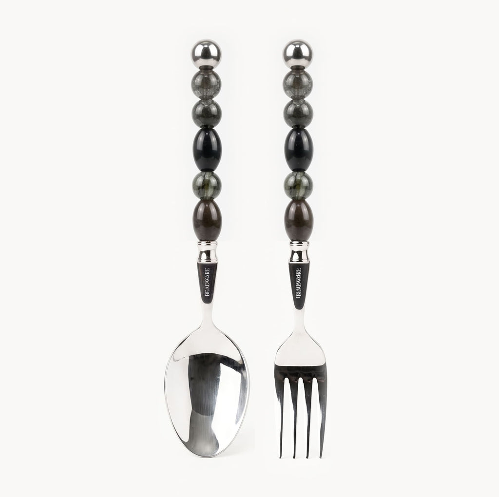 Elara Smoke - 2 Piece Natural Stone Flatware Set - Beadware Studio