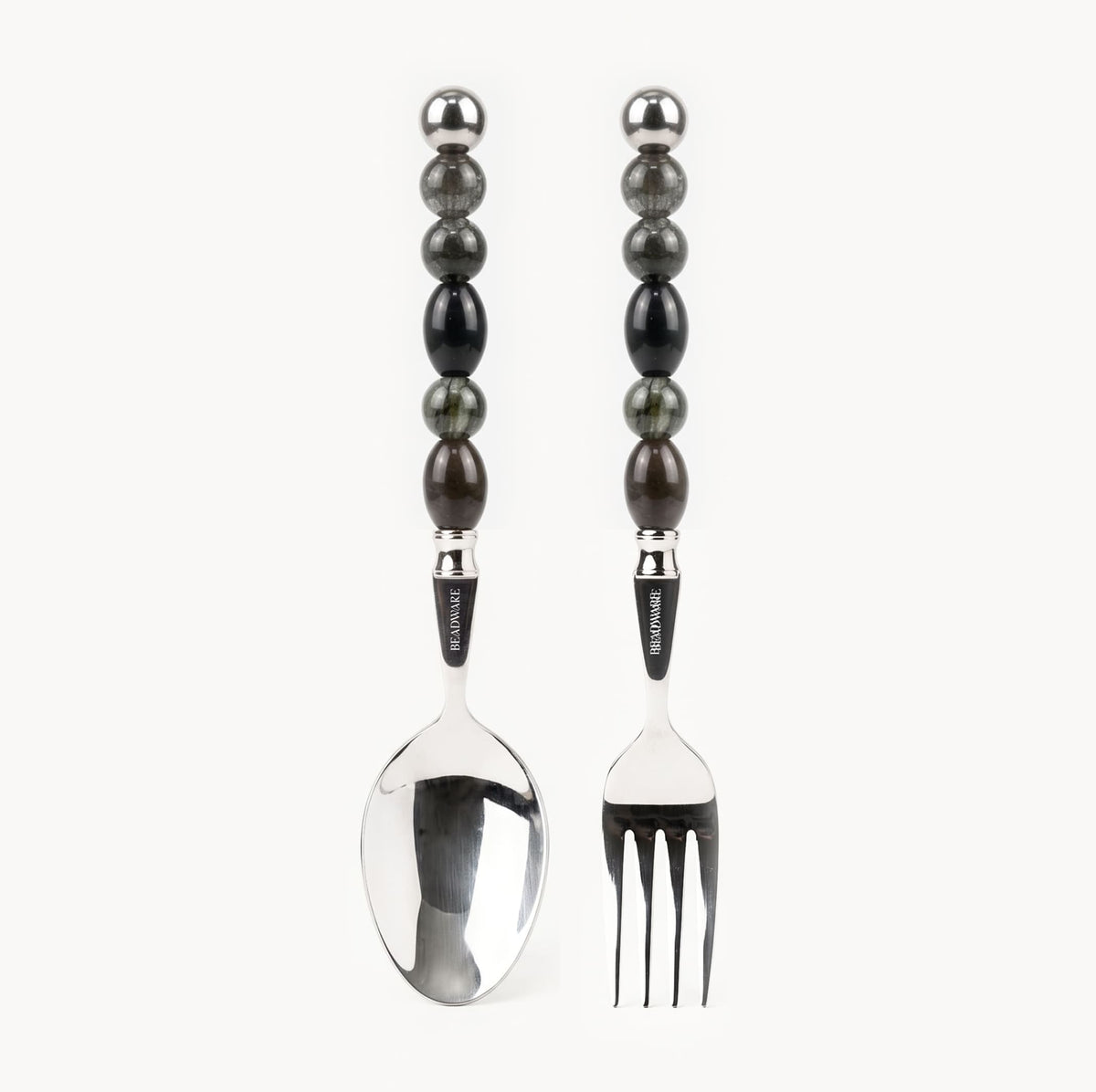 Elara Smoke - 2 Piece Natural Stone Flatware Set - Beadware Studio