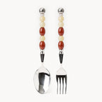 Elara Vermilion - 2 Piece Natural Stone Flatware Set - Beadware Studio