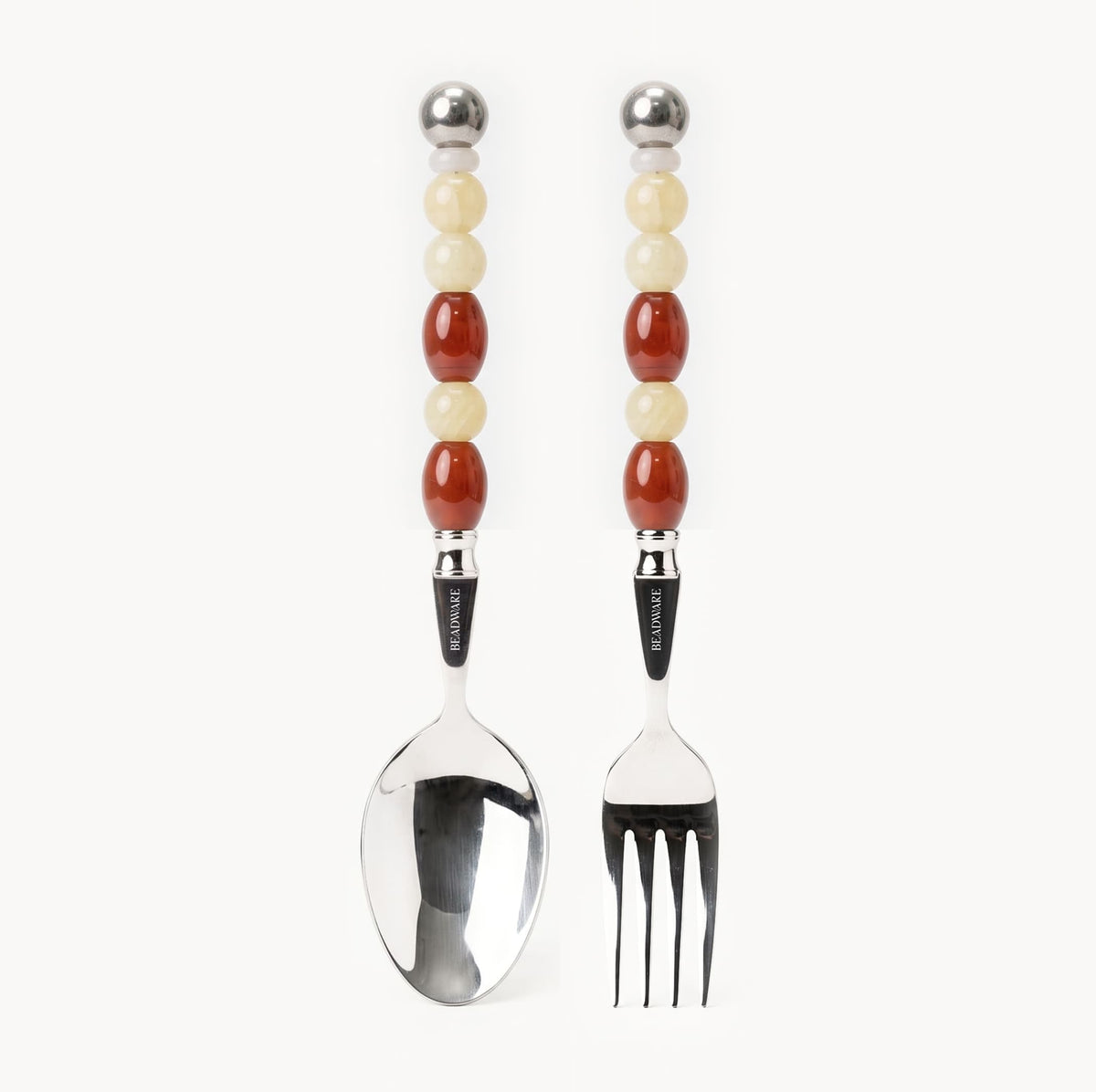 Elara Vermilion - 2 Piece Natural Stone Flatware Set - Beadware Studio