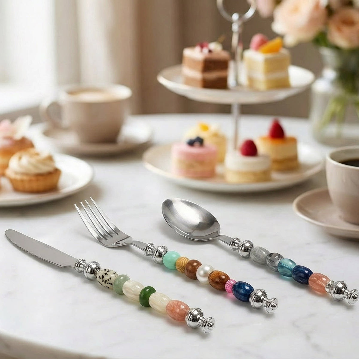 Gelato Beaded Flatware Set - Beadware Studio