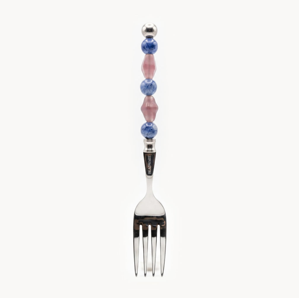 Lucette Cobalt & Blush Art Glass Flatware Set - Beadware Studio
