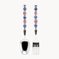 Lucette Cobalt & Blush Art Glass Flatware Set - Beadware Studio