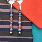 Lucette Cobalt & Blush Art Glass Flatware Set - Beadware Studio