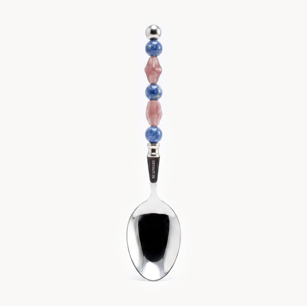 Lucette Cobalt & Blush Art Glass Flatware Set - Beadware Studio
