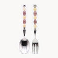 Lucette Mauve & Buttercream Art Glass Flatware Set - Beadware Studio