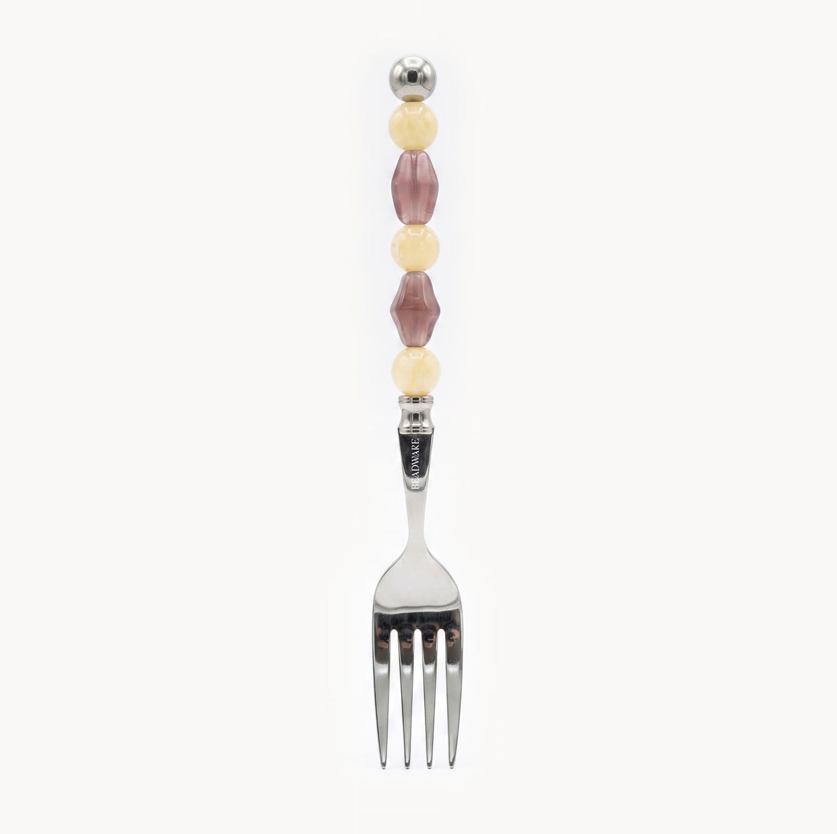 Lucette Mauve & Buttercream Art Glass Flatware Set - Beadware Studio