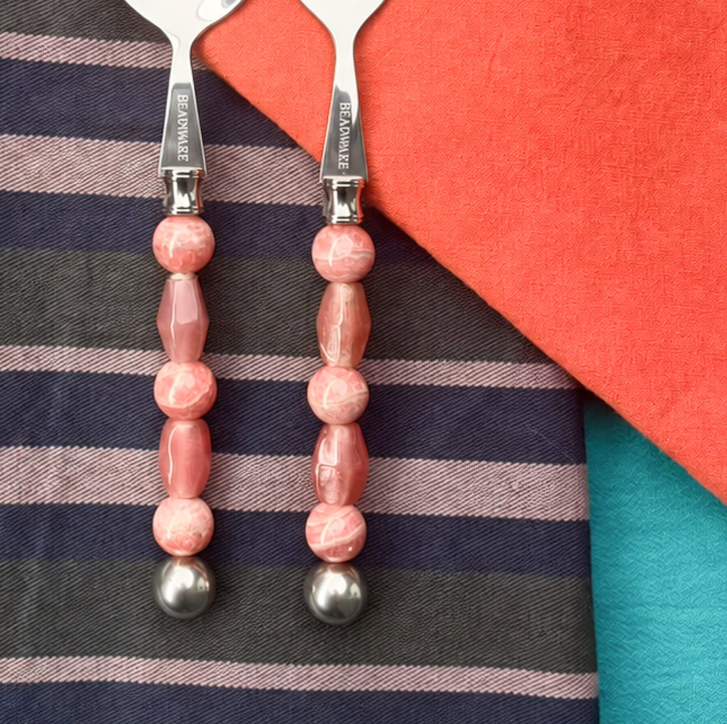 Lucette Rose Art Glass Flatware Set - Beadware Studio