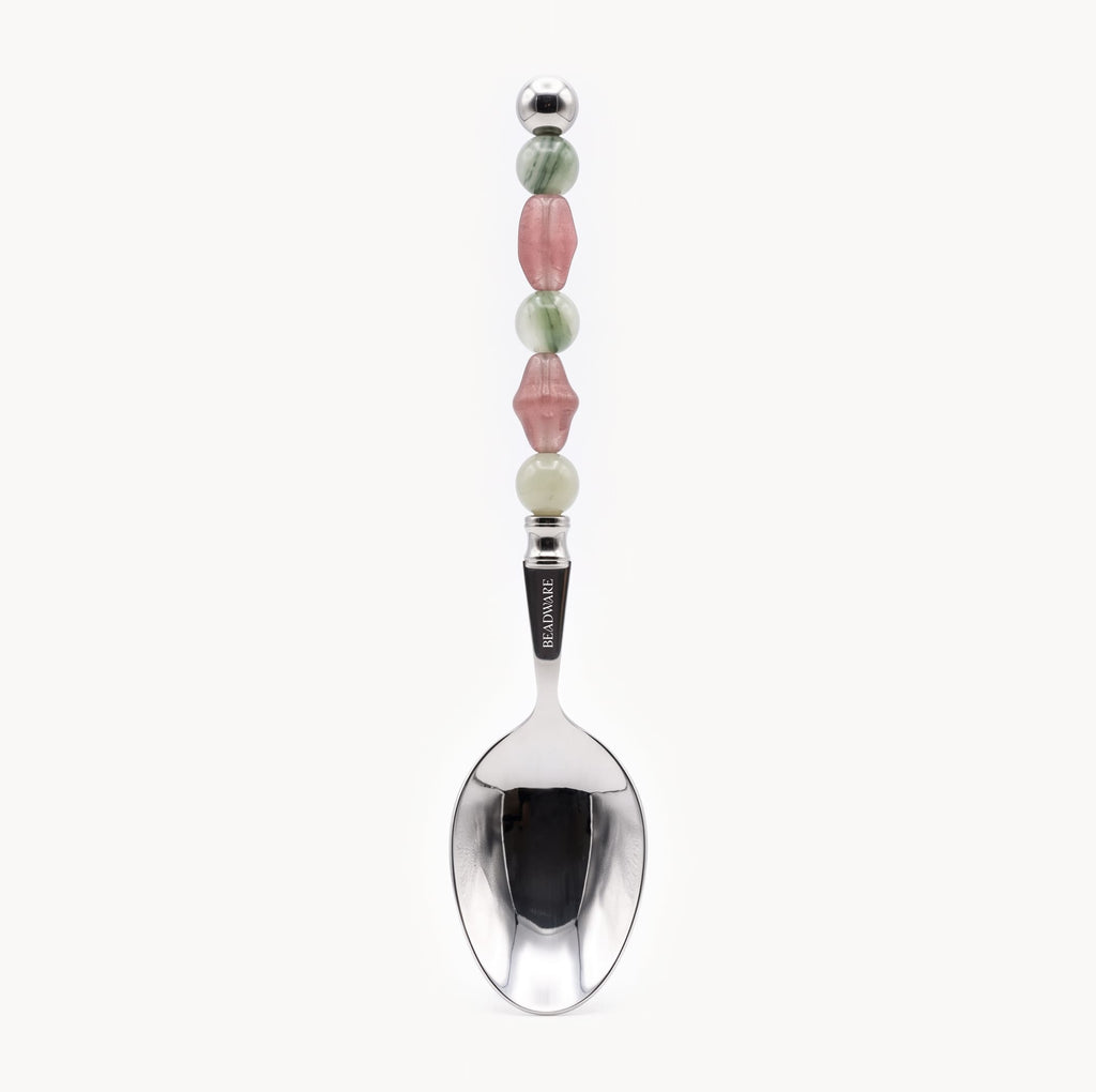 Lucette Sage & Blush Art Glass Flatware Set - Beadware Studio