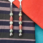 Lucette Sage & Blush Art Glass Flatware Set - Beadware Studio