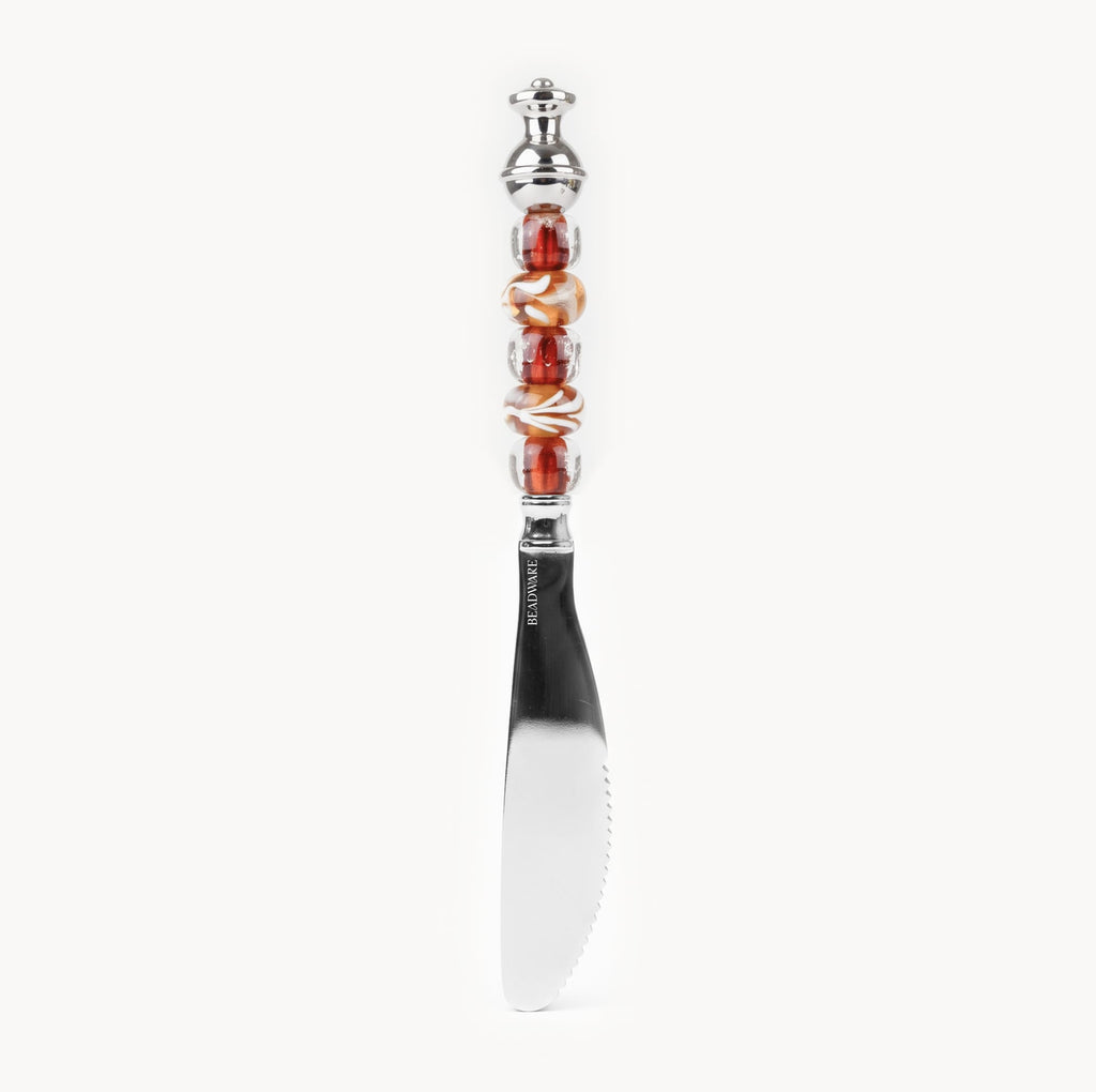 Marielle Amber Swirl - 3-Piece Art Glass Flatware Set - Beadware Studio