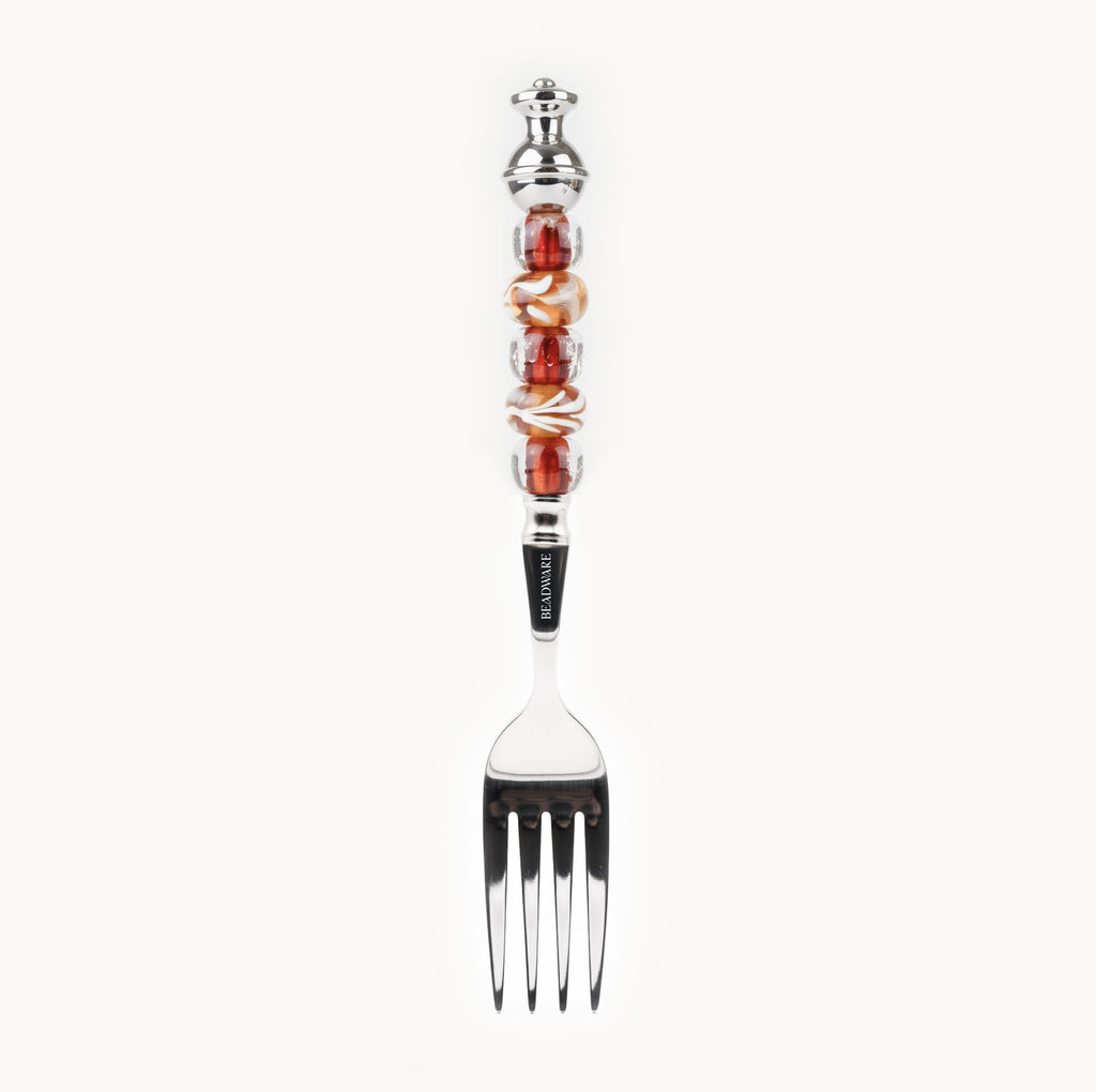 Marielle Amber Swirl - 3-Piece Art Glass Flatware Set - Beadware Studio