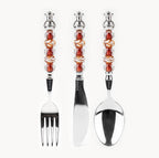 Marielle Amber Swirl - 3-Piece Art Glass Flatware Set - Beadware Studio