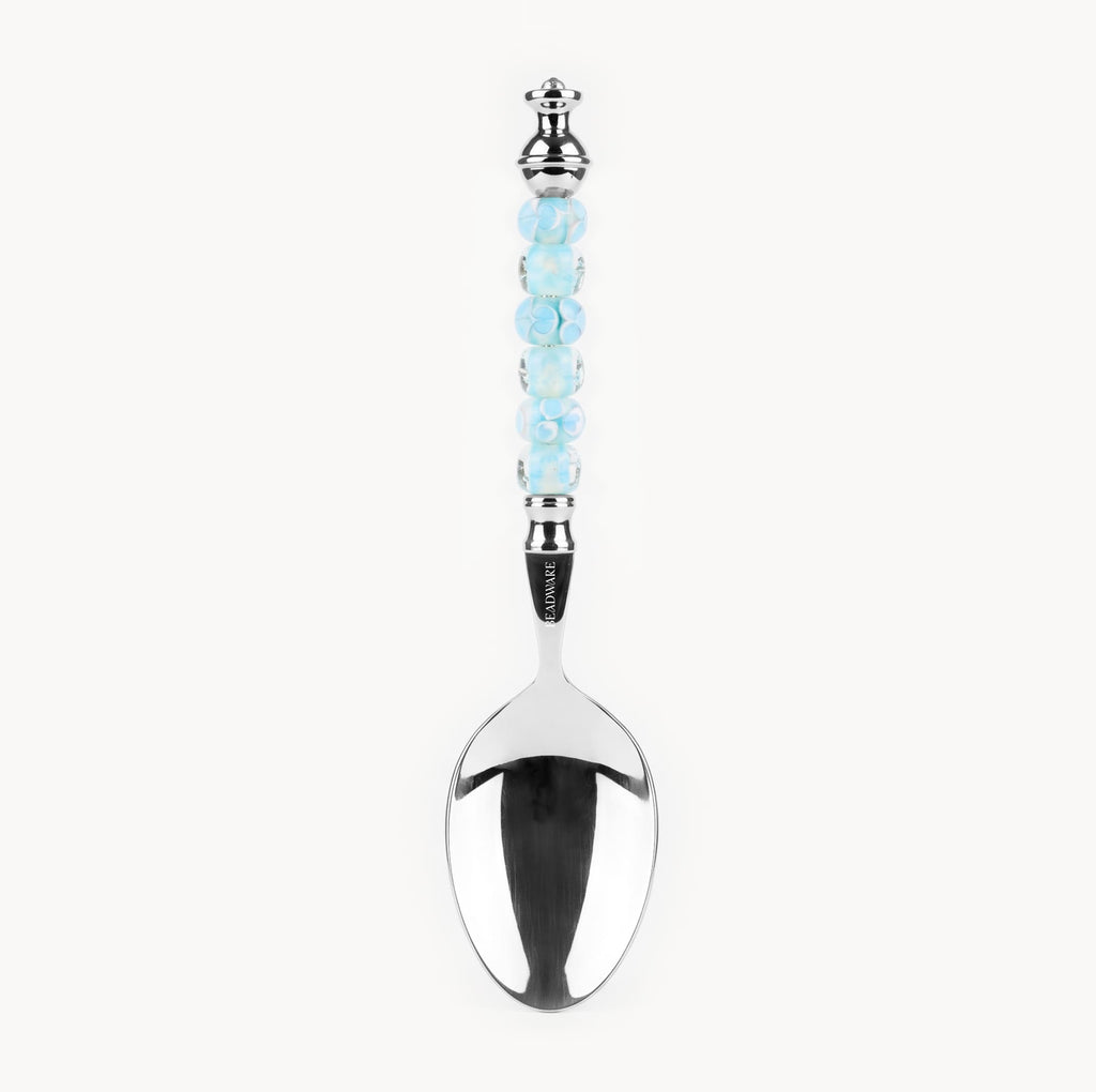 Marielle Aqua Mist - 3-Piece Art Glass Flatware Set - Beadware Studio