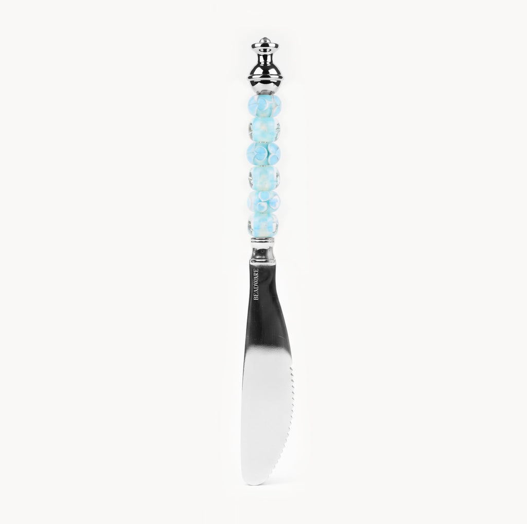 Marielle Aqua Mist - 3-Piece Art Glass Flatware Set - Beadware Studio