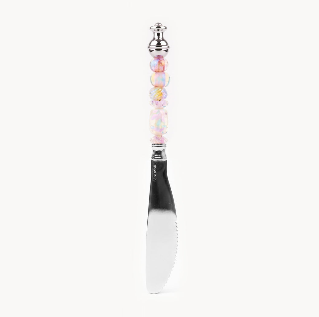 Marielle Opal Blush - 3-Piece Art Glass Flatware Set - Beadware Studio