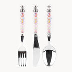 Marielle Opal Blush - 3-Piece Art Glass Flatware Set - Beadware Studio