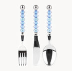 Marielle Periwinkle - 3-Piece Art Glass Flatware Set - Beadware Studio