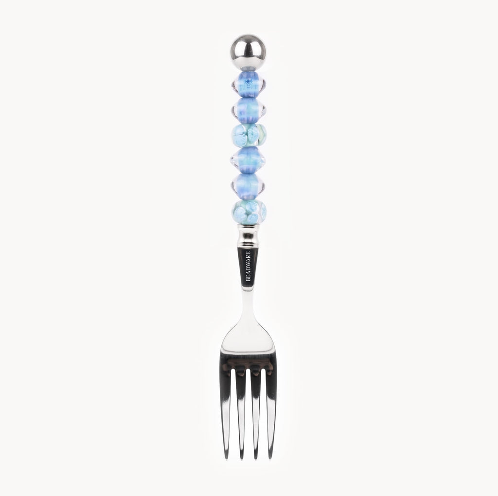 Marielle Periwinkle - 3-Piece Art Glass Flatware Set - Beadware Studio