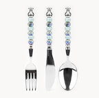 Marielle Seafoam Lilac - 3-Piece Art Glass Flatware Set - Beadware Studio