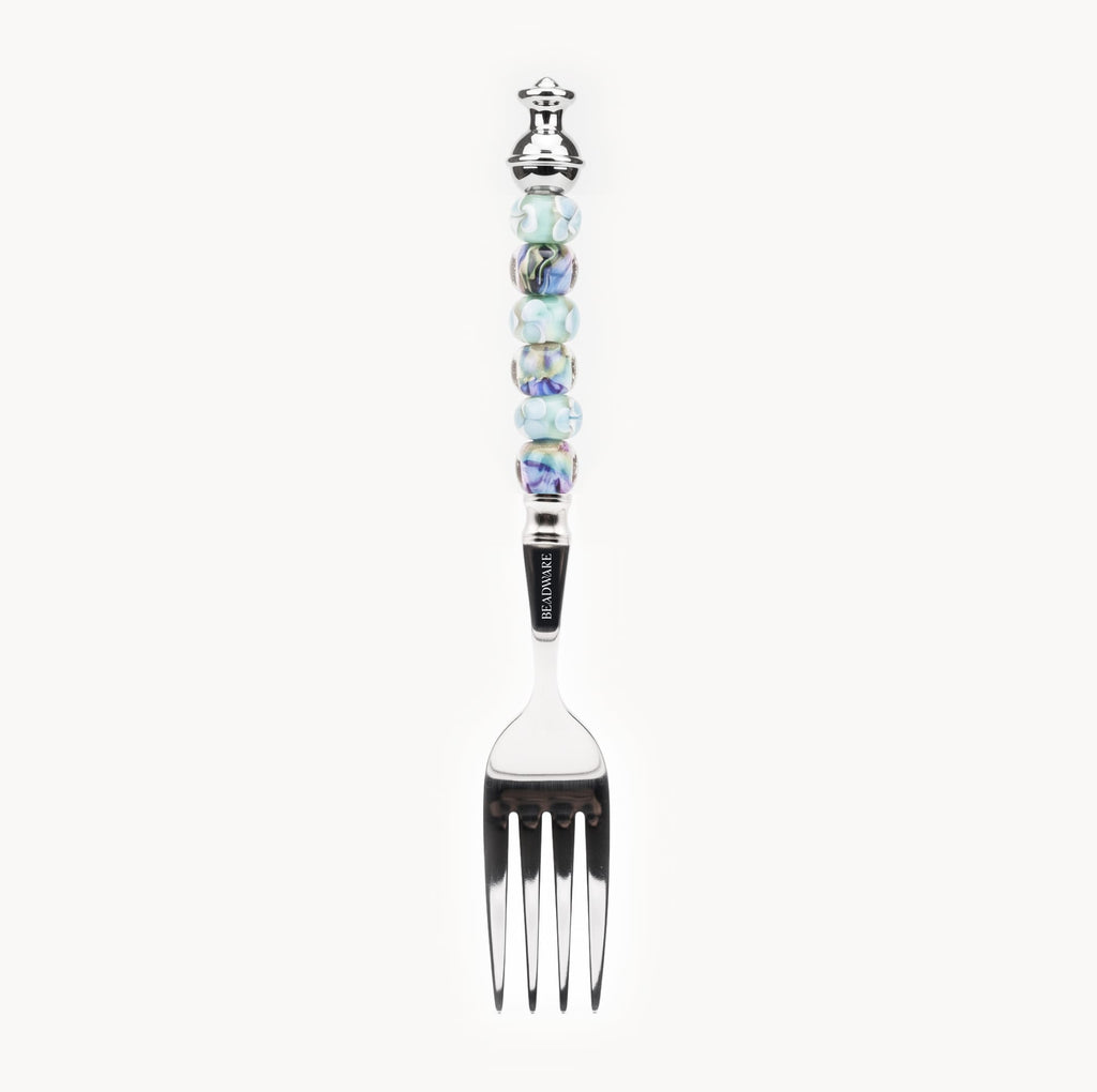Marielle Seafoam Lilac - 3-Piece Art Glass Flatware Set - Beadware Studio