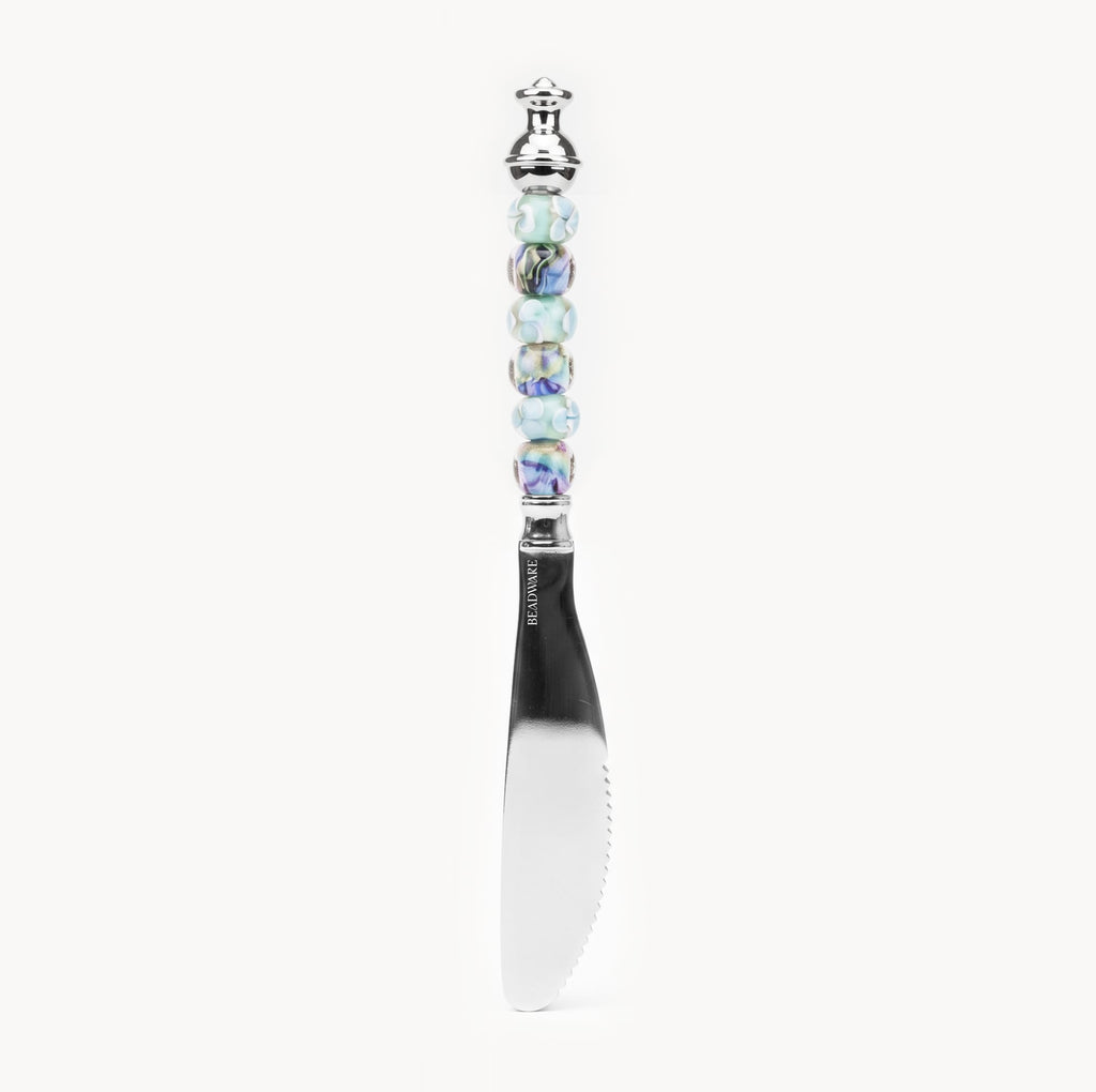 Marielle Seafoam Lilac - 3-Piece Art Glass Flatware Set - Beadware Studio