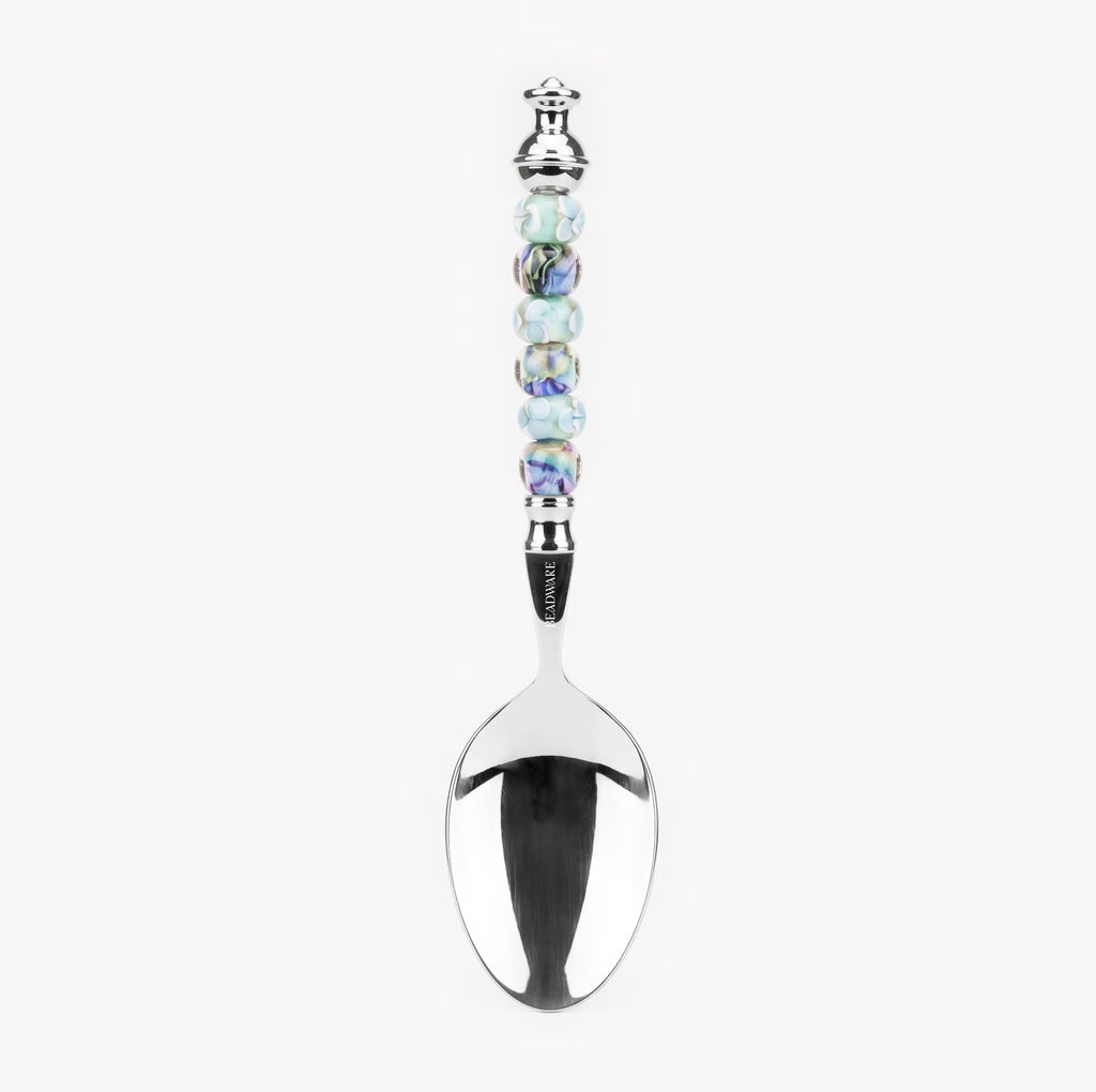 Marielle Seafoam Lilac - 3-Piece Art Glass Flatware Set - Beadware Studio