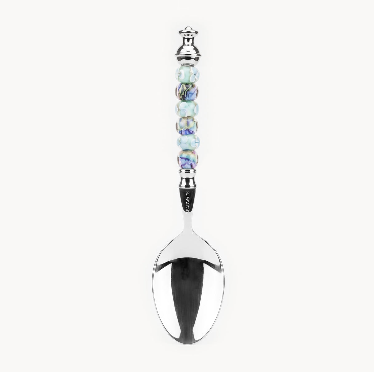 Marielle Seafoam Lilac - 3-Piece Art Glass Flatware Set - Beadware Studio