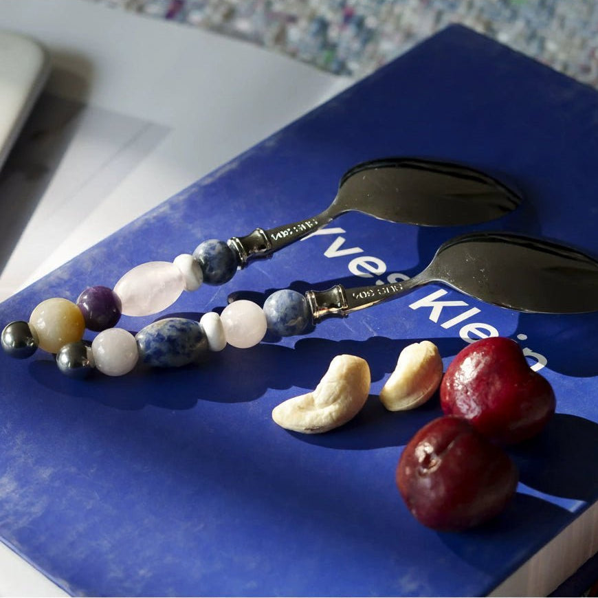 Nocturne Beaded Dessert Spoon - Beadware Studio