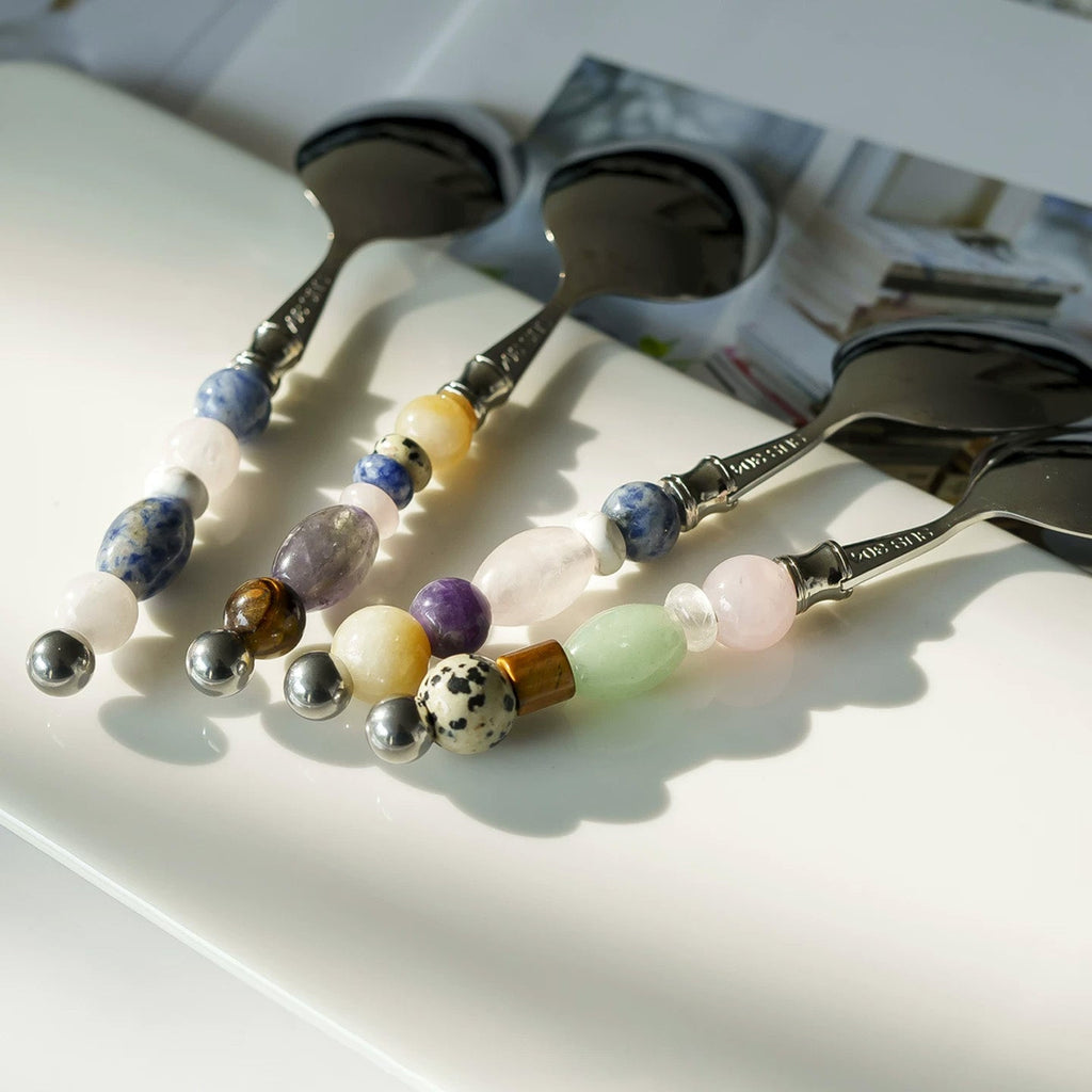 Nocturne Beaded Dessert Spoon - Beadware Studio