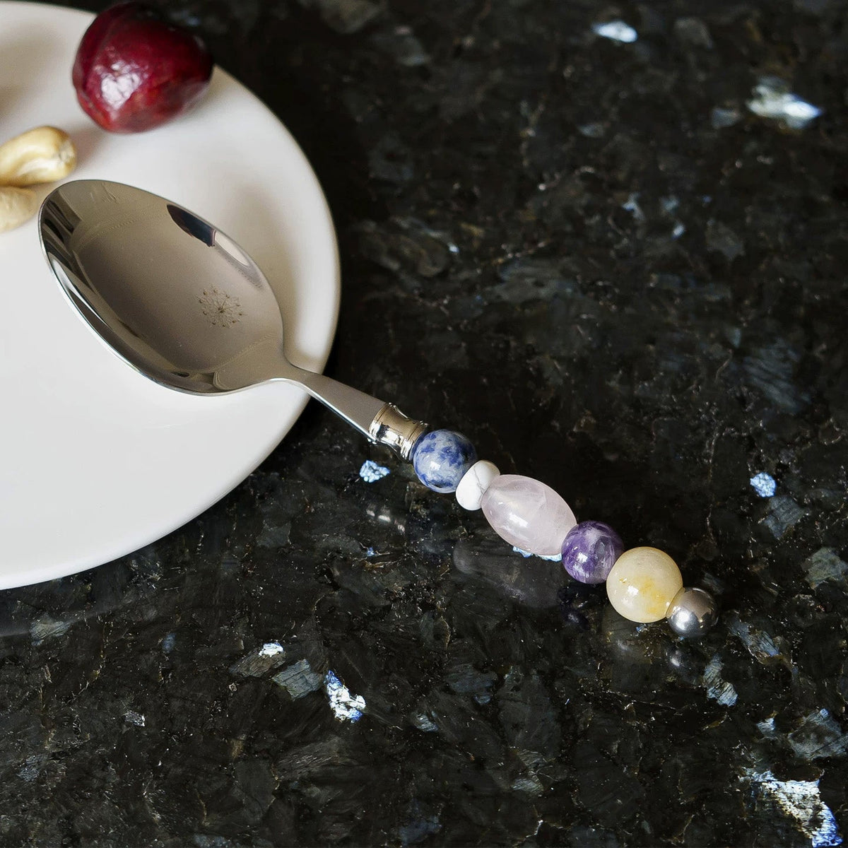 Nocturne Beaded Dessert Spoon - Beadware Studio