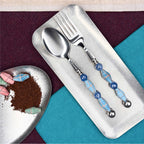Paloma Azure Art Glass Flatware - Beadware Studio