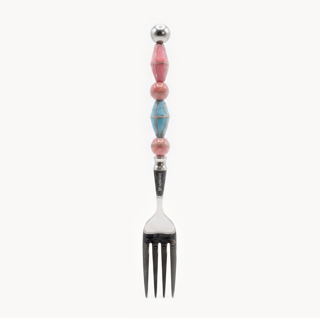 Paloma Rose Azure Art Glass Flatware - Beadware Studio