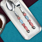 Paloma Rose Azure Art Glass Flatware - Beadware Studio